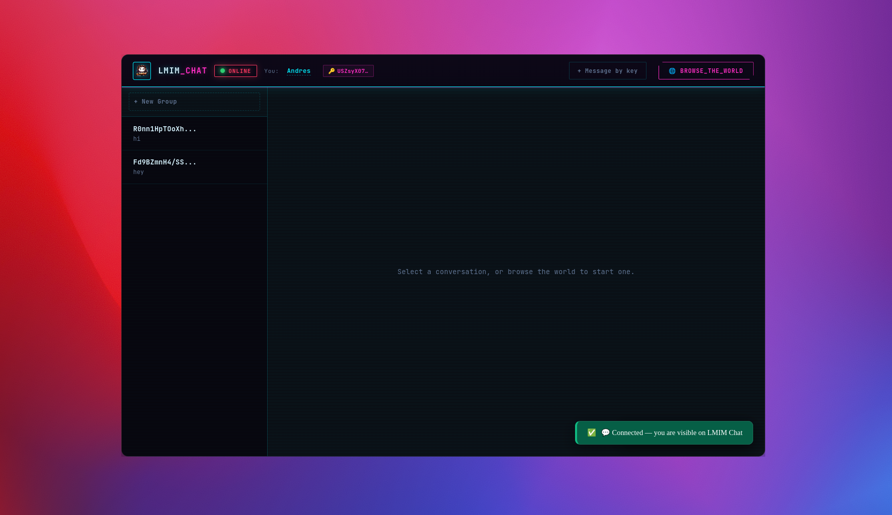 LMIM Chat — encrypted peer-to-peer messaging